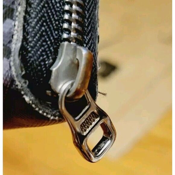 DUNHILL Engine Turn Luggage Canvas Zip Coat Wallet - Picture 6 of 12